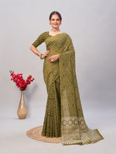 Womens Pure Mul Cotton Ajrakh Print Saree