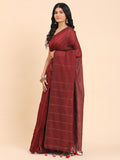 Handloom Cotton Zari Stripes Saree