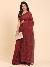 Handloom Cotton Zari Stripes Saree