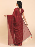 Handloom Cotton Zari Stripes Saree