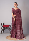 Womens Pure Mul Cotton Ajrakh Print Saree