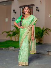 Womens Designer Embroidery Organza Saree