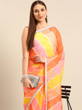 Womens Designer Printed Leheriya Saree