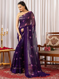 Womens Traditional Hand Bandhej Purple & Pink Saree