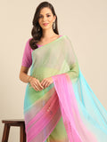 Pure Chiffon Hand Dyed Embroiderd Saree