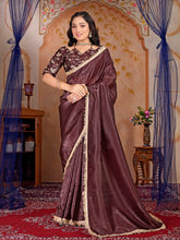 Womens Designer Crush Silk lace saree with Embroidery Blouse