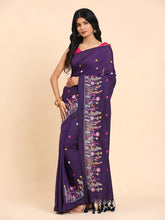 Pure Handloom Cotton Floral Embroidery Saree