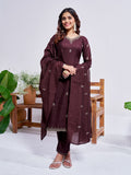 Womens Embroidered Kurti Pant with Dupatta