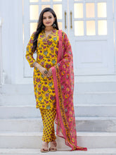 Womens Embroidered Kurti Pant with Dupatta