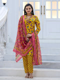 Womens Embroidered Kurti Pant with Dupatta