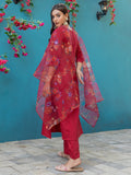 Womens Embroidered Kurti Pant with Dupatta