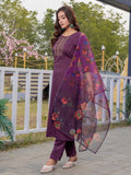 Womens Embroidered Kurti Pant with Dupatta
