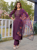 Womens Embroidered Kurti Pant with Dupatta