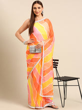 Womens Designer Printed Leheriya Saree