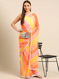 Womens Designer Printed Leheriya Saree