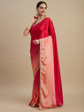 Womens Designer Ombre Shaded Chinon Saree
