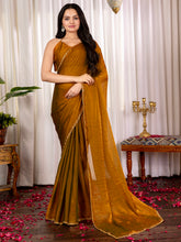 Pure two tone Fendi Chiffon Lace Embroidery Saree