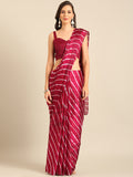 Womens Tradtional Leheriya Pink Saree