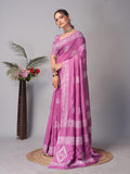 Womens Pure Mul Cotton Batik Print Wine Saree