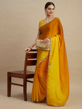 Womens Designer Ombre Shaded Chinon Saree
