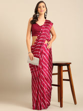 Womens Tradtional Leheriya Pink Saree