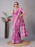 Womens Pure Mul Cotton Batik Print Wine Saree