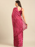 Womens Tradtional Leheriya Pink Saree