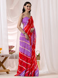Womens Traditional Leheriya Saree With Handwork Butti