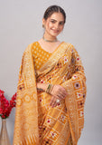 Womens Pure Mul Cotton Ajrakh Print Saree