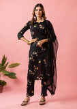 Womens Embroidered Kurti Pant with Dupatta