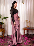 Womens Stylish Silk Saree with Sequence Border & Blouse