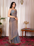 Pure two tone Fendi Chiffon Lace Embroidery Saree