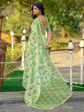 Womens Pure linen printed Saree