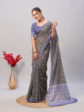 Womens Pure Mul Cotton Ajrakh Print Saree