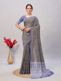 Womens Pure Mul Cotton Ajrakh Print Saree