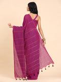 Handloom Cotton Zari Stripes Saree