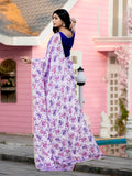 Pure Chinon Floral Printed Sequence Embroidery Saree
