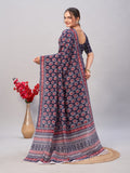 Womens Pure Mul Cotton Ajrakh Print Saree