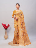 Womens Pure Mul Cotton Ajrakh Print Saree
