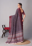 Womens Pure Mul Cotton Ajrakh Print Saree