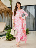 Women's Floral Printed Kurta-Pant with Dupatta