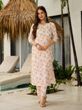 Women's Floral Printed Kurta Pant with Dupatta