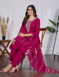 Womens Embroidered Kurti Pant with Dupatta