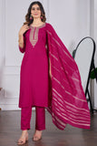 Womens Embroidered Kurti Pant with Dupatta