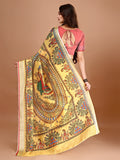 Kalamkari Zari Linen Saree