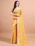 Floral Printed Zari Linen Saree