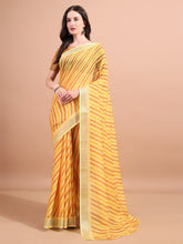 Floral Printed Zari Linen Saree