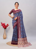 Womens Pure Mul Cotton Ajrakh Print Saree
