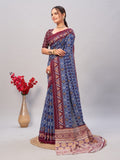 Womens Pure Mul Cotton Ajrakh Print Saree