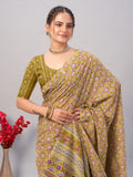 Womens Pure Mul Cotton Ajrakh Print Saree
